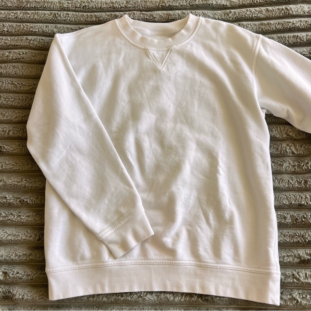 Lululemon White Crewneck Scuba Sweatshirt- SIze 6/Small - Picture 2 of 9